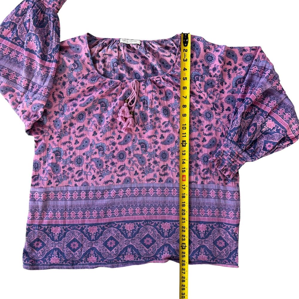 Spell & The Gypsy Journey Blouse Womens S Purple Peasant Top Boho Romantic - Picture 11 of 11